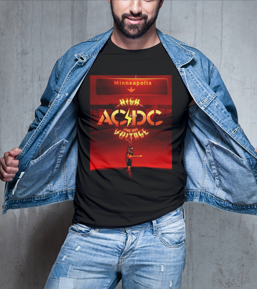 Minneapolis ACDC High Voltage Dive Bar Tour Stop T-Shirt