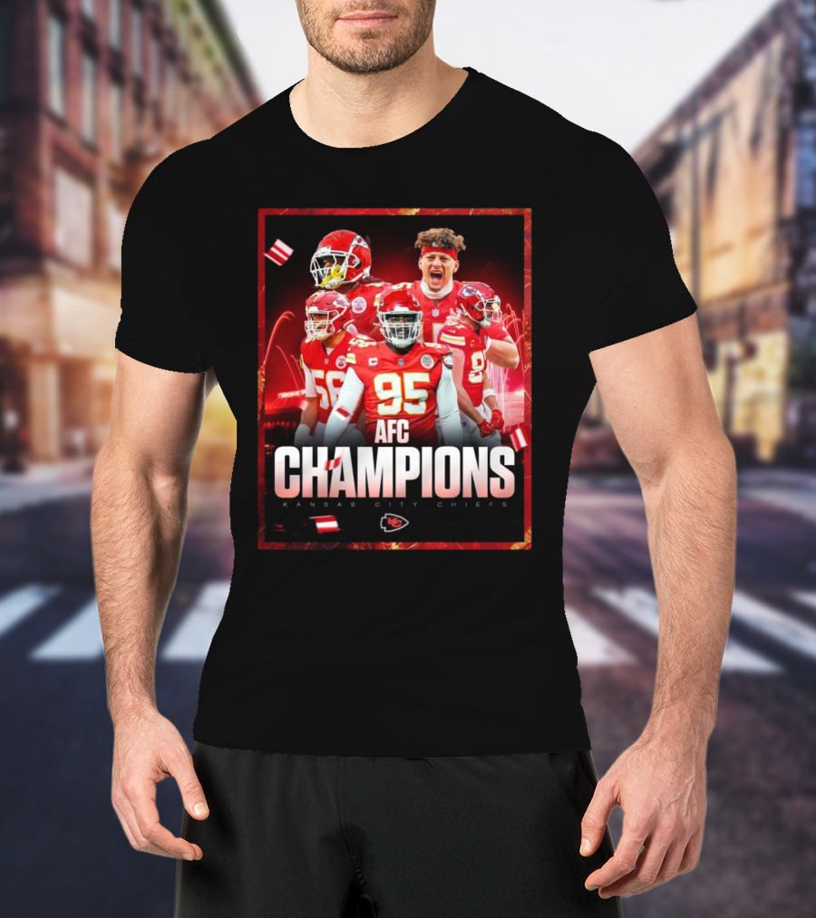 Kansas City Chiefs AFC Champions Celebration NFL Team Victory T-Shirt