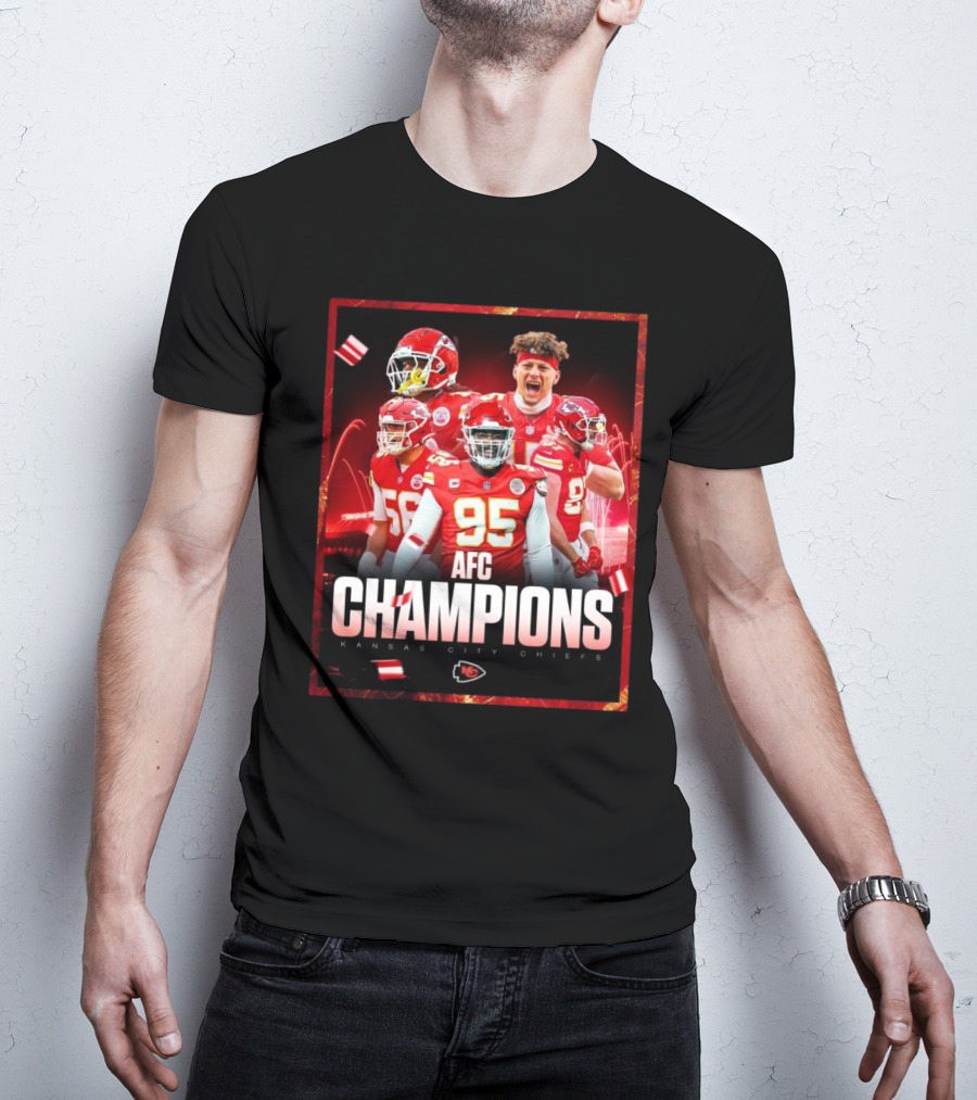 Kansas City Chiefs AFC Champions Celebration NFL Team Victory T-Shirt