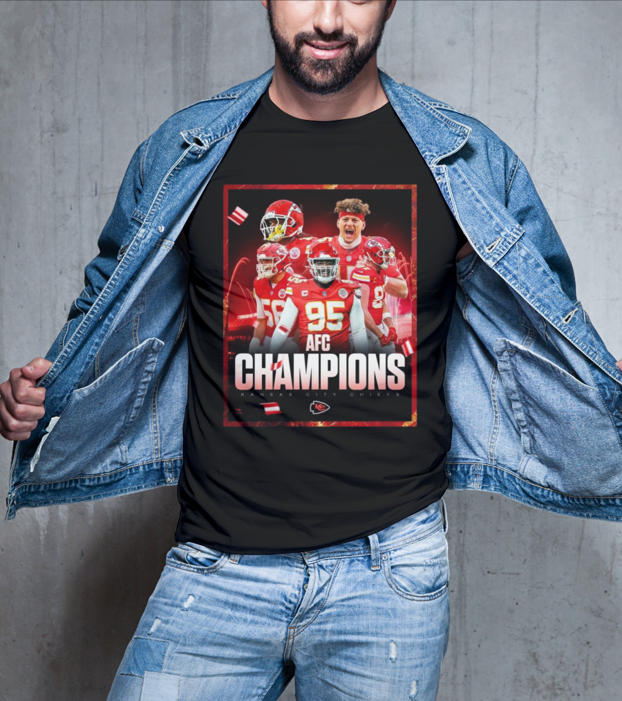 Kansas City Chiefs AFC Champions Celebration NFL Team Victory T-Shirt