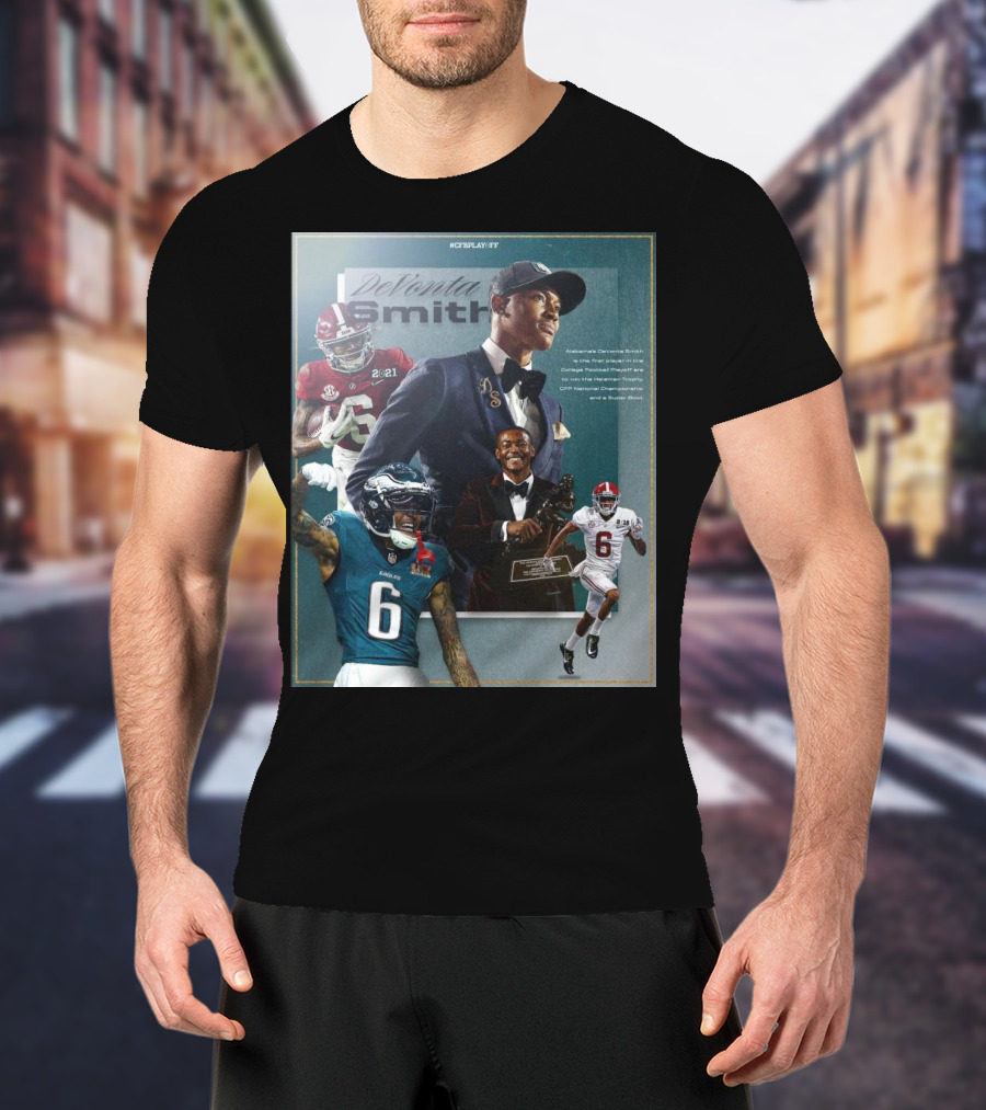 DeVonta Smith Alabama And Philadelphia Eagles Journey To Heisman CFP National Championship And Super Bowl Victory T-Shirt