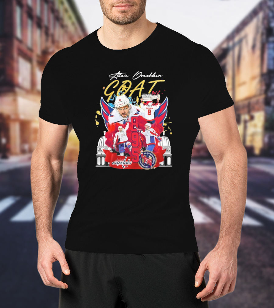Alex Ovechkin GOAT Capitals 895 Goals NHL All-Time Goals Leader T-Shirt