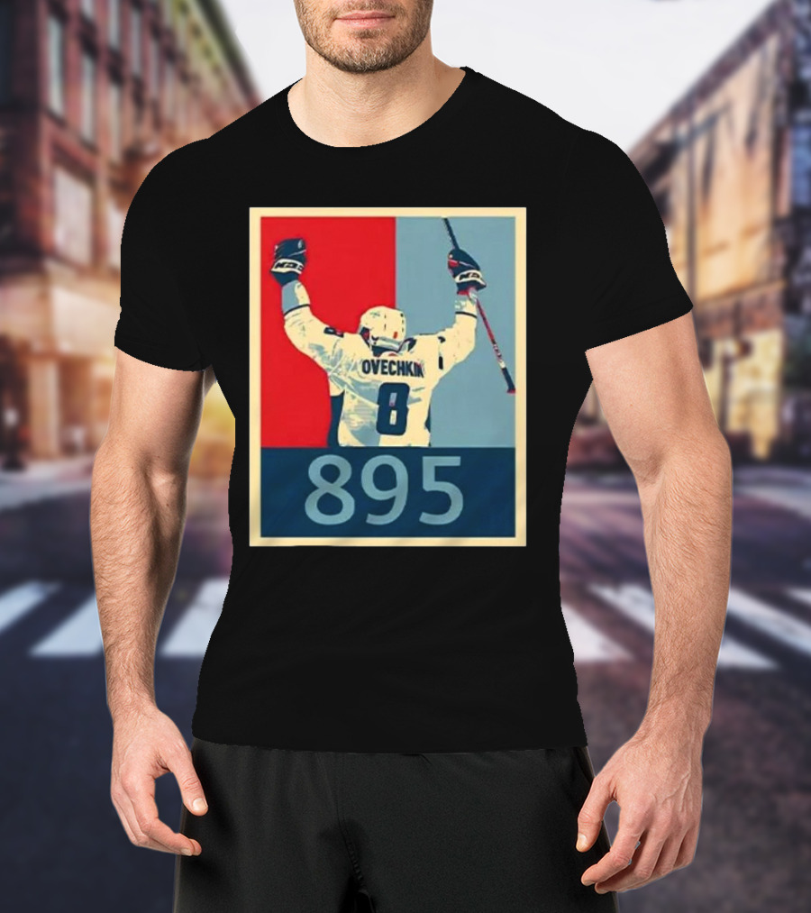 Alexander Ovechkin 895 Celebratory Hockey Milestone T-Shirt
