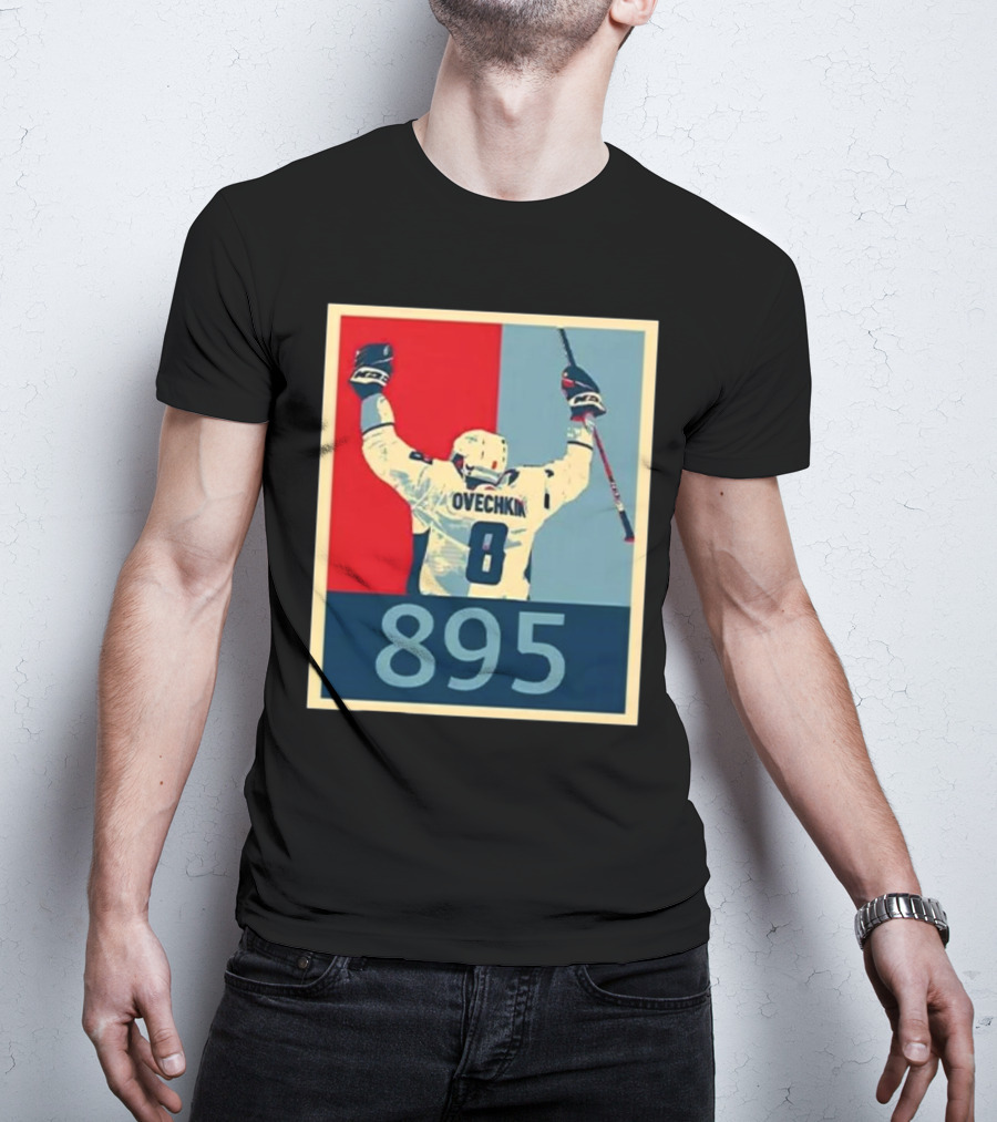 Alexander Ovechkin 895 Celebratory Hockey Milestone T-Shirt