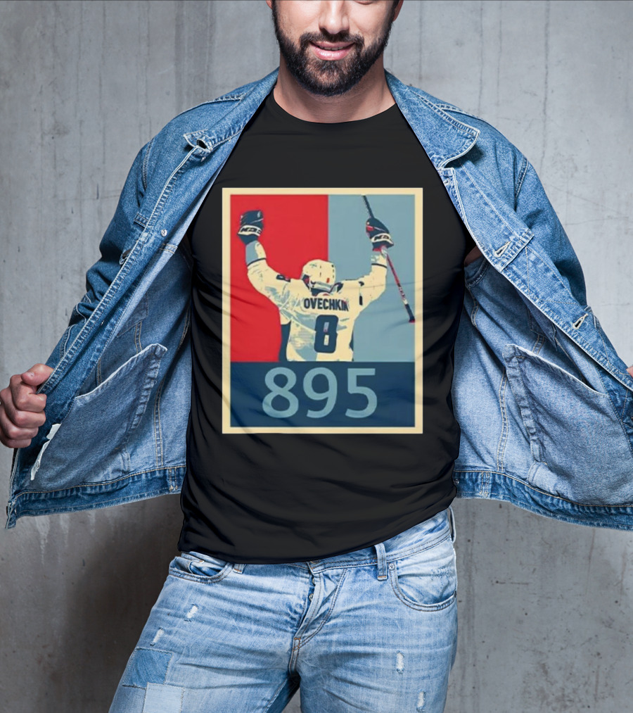 Alexander Ovechkin 895 Celebratory Hockey Milestone T-Shirt