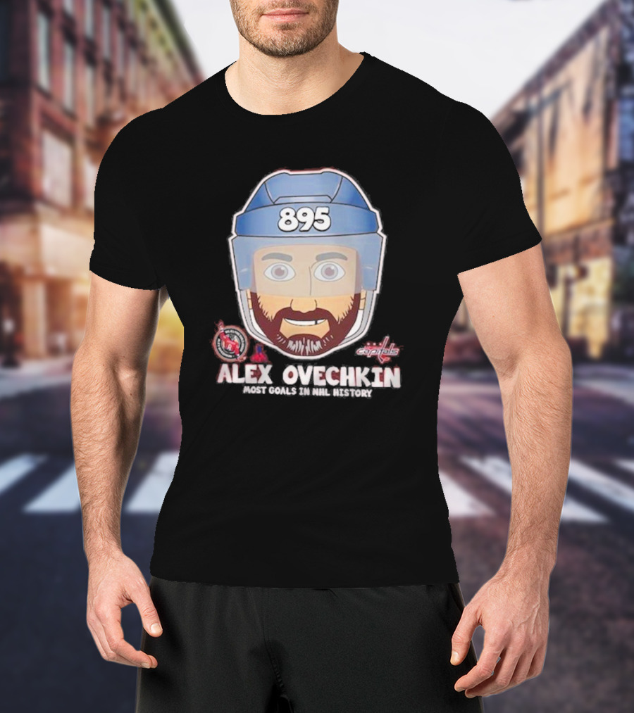 Alex Ovechkin Capitals Emoji 895 Goals T-Shirt