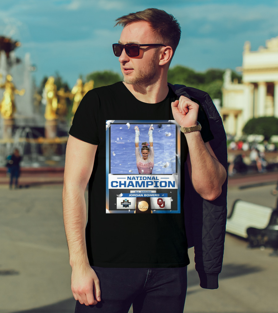 All Around National Champion Jordan Bowers Oklahoma Gymnastics NCAA Championships T-Shirt