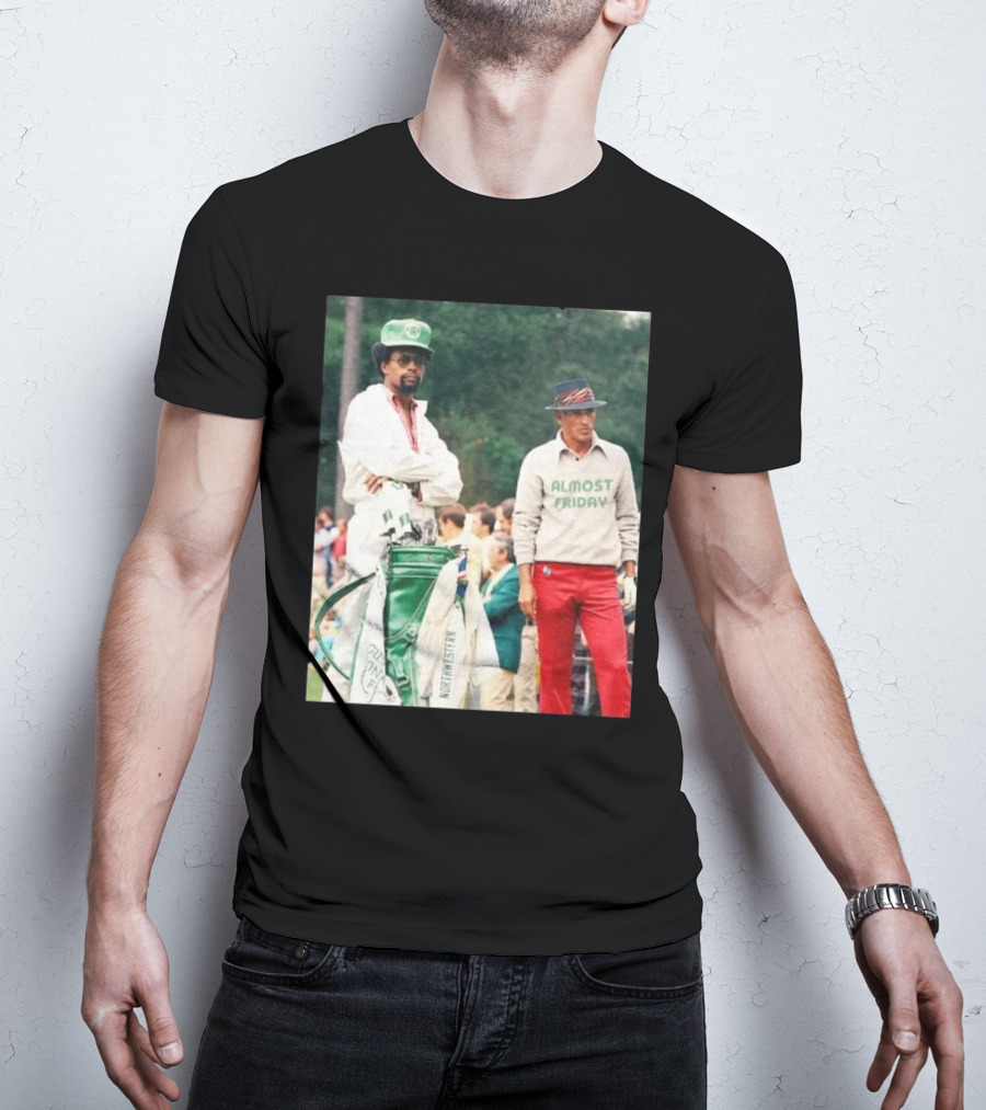 Almost Friday Retro Golf Northwestern Caddy Scene T-Shirt