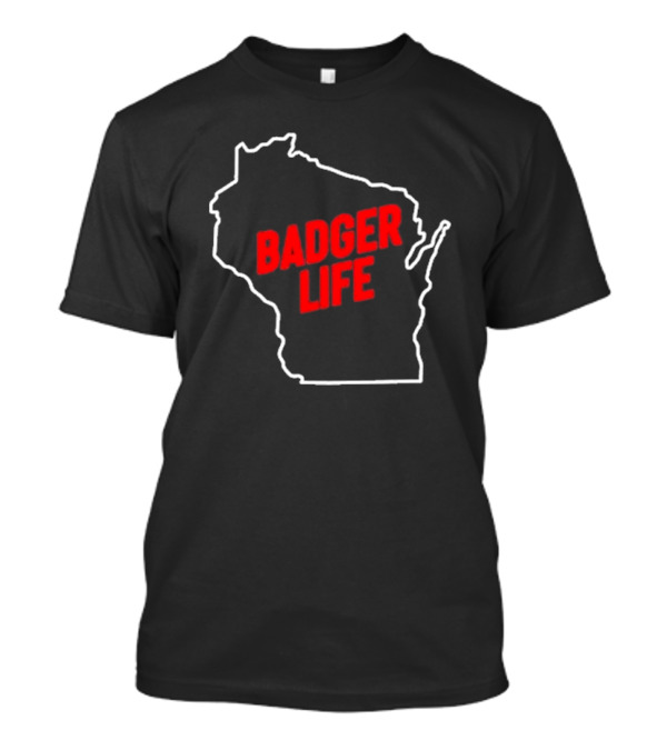 America's Dairyland Wisconsin Badger Life Map Design T-Shirt