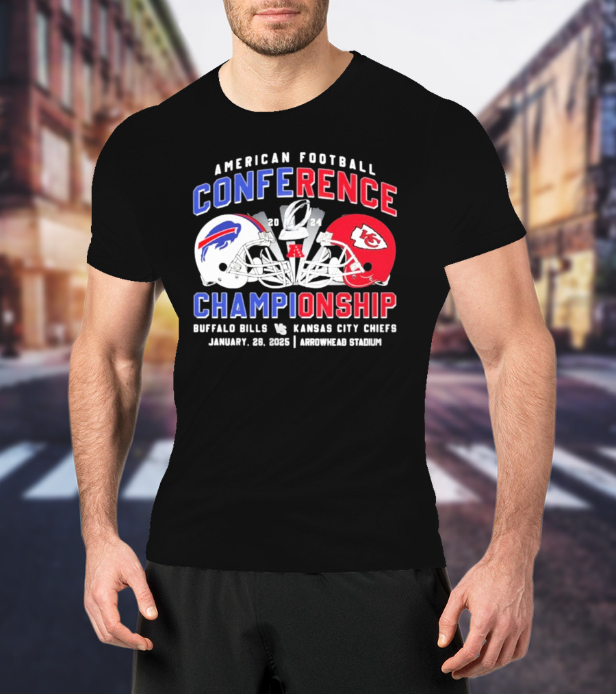 American Football Conference Championship 2024 Buffalo Bills Vs Kansas City Chiefs January 28 2024 Arrowhead Stadium T-Shirt