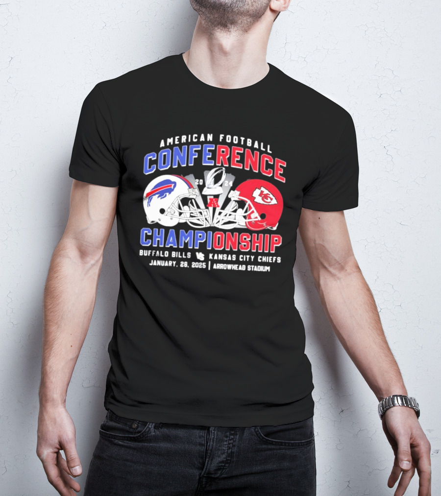 American Football Conference Championship 2024 Buffalo Bills Vs Kansas City Chiefs January 28 2024 Arrowhead Stadium T-Shirt
