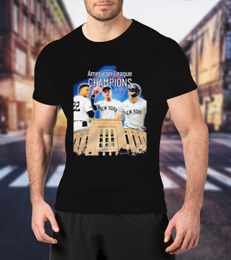 American League Champions New York Yankees Gate 4 Stadium World Series Celebration T-Shirt