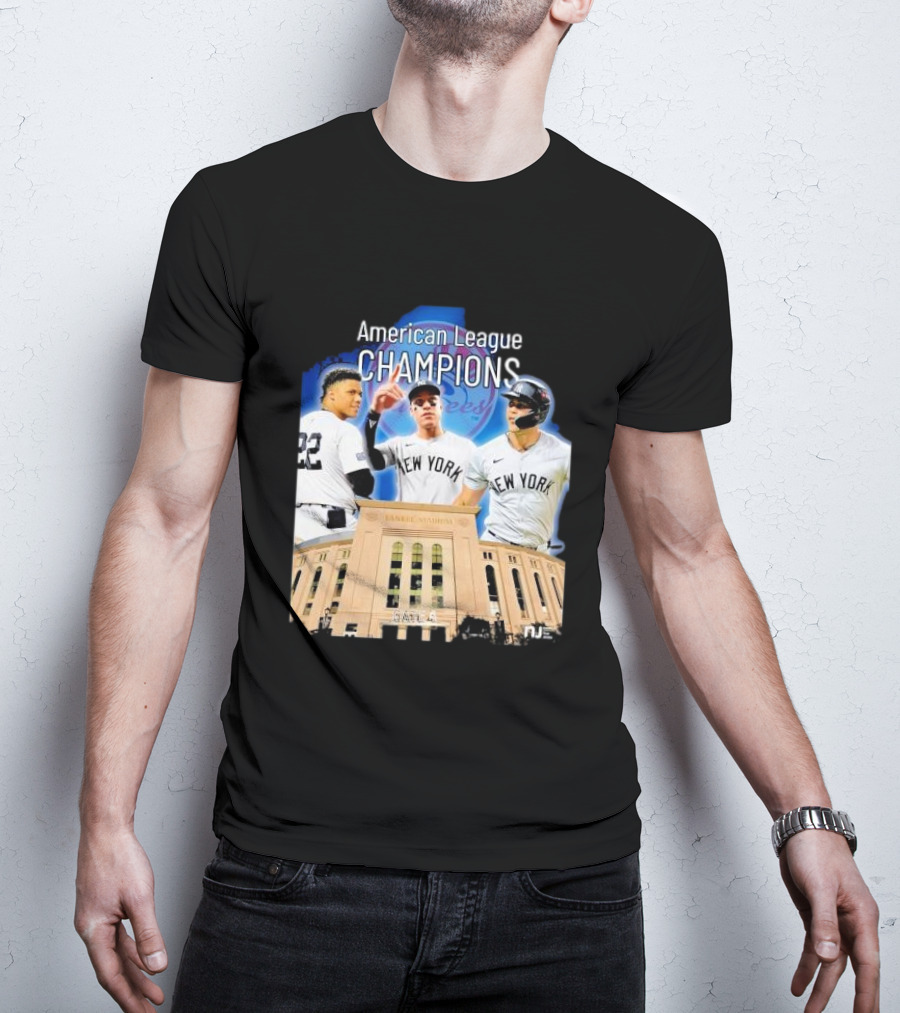 American League Champions New York Yankees Gate 4 Stadium World Series Celebration T-Shirt