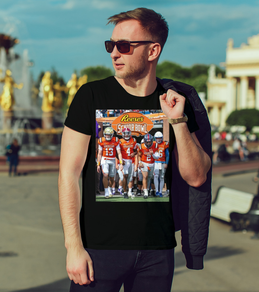 American Team Reese’s Senior Bowl Mobile AL Riley Leonard Jalen Milroe Jaxson Dart Seth Henigan College Football T-Shirt