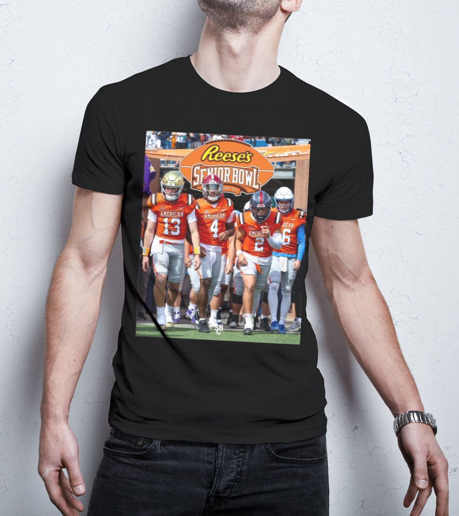 American Team Reese’s Senior Bowl Mobile AL Riley Leonard Jalen Milroe Jaxson Dart Seth Henigan College Football T-Shirt