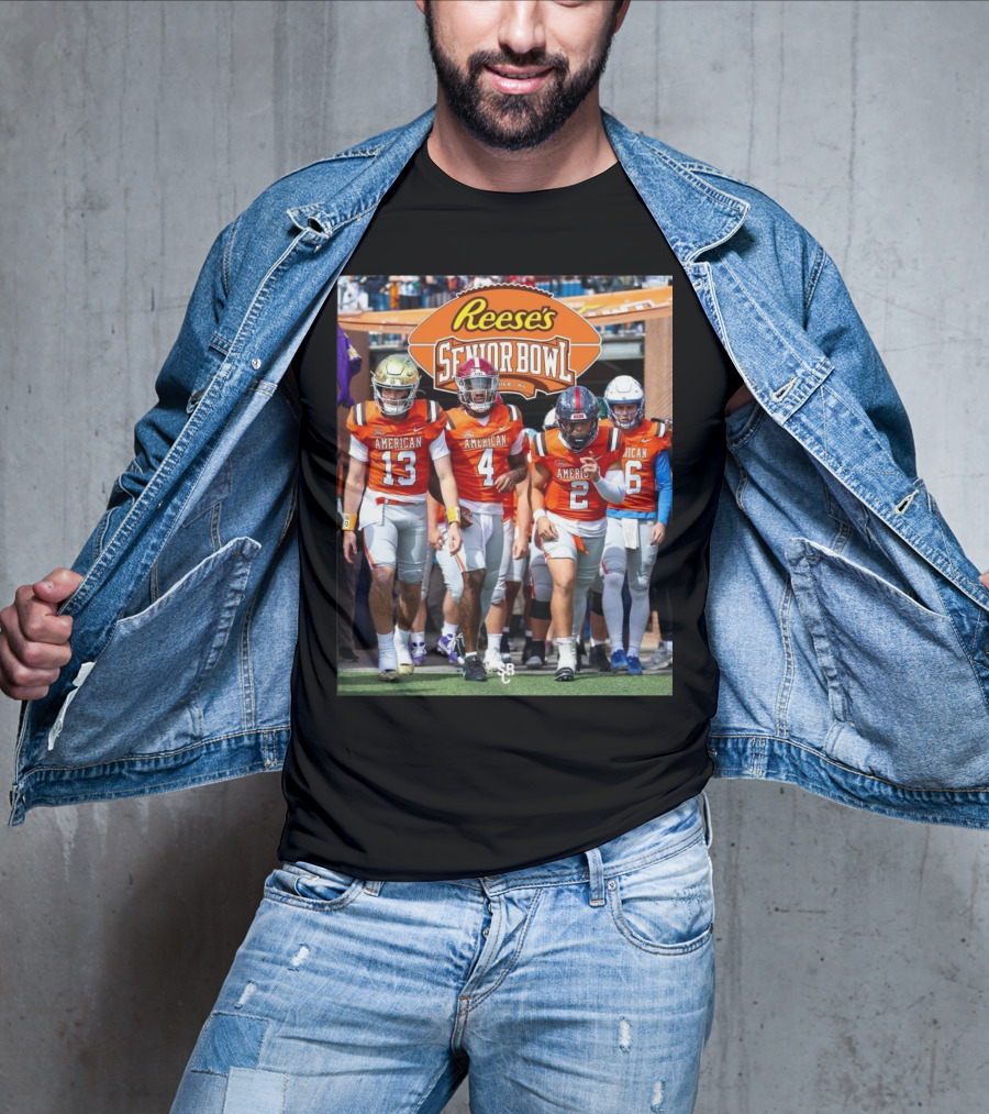 American Team Reese’s Senior Bowl Mobile AL Riley Leonard Jalen Milroe Jaxson Dart Seth Henigan College Football T-Shirt