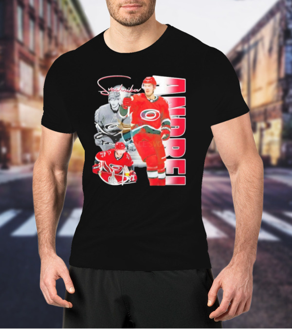Andrei Svechnikov Carolina Hurricanes NHL Player 37 Signature T-Shirt