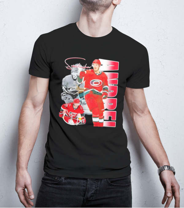 Andrei Svechnikov Carolina Hurricanes NHL Player 37 Signature T-Shirt