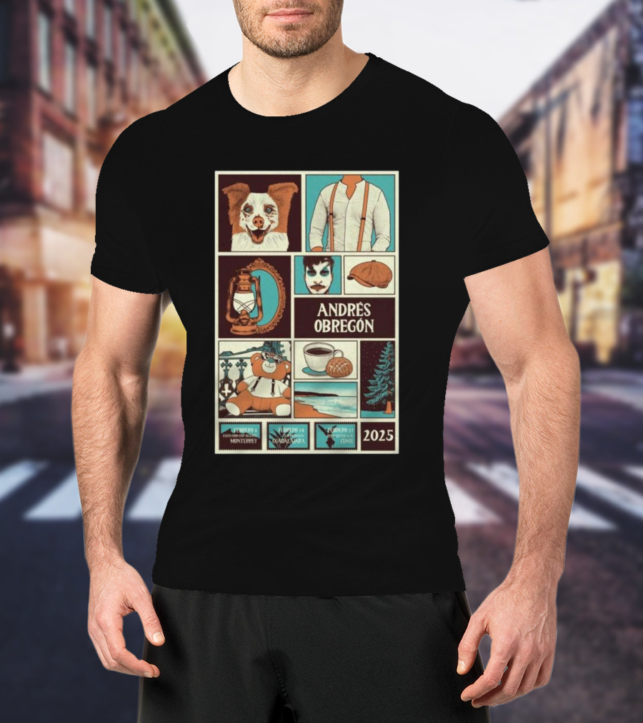 Andrés Obregón February 2025 Monterrey Guadalajara CDMX Shows Lantern Dog Bear Coffee T-Shirt