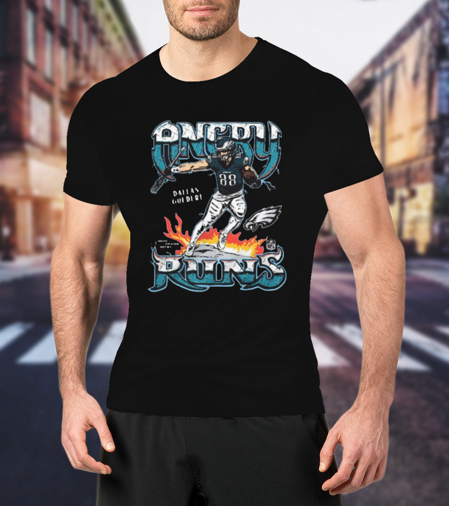 Angry Runs Philadelphia Eagles NFL Dallas Goedert 2024 T-Shirt