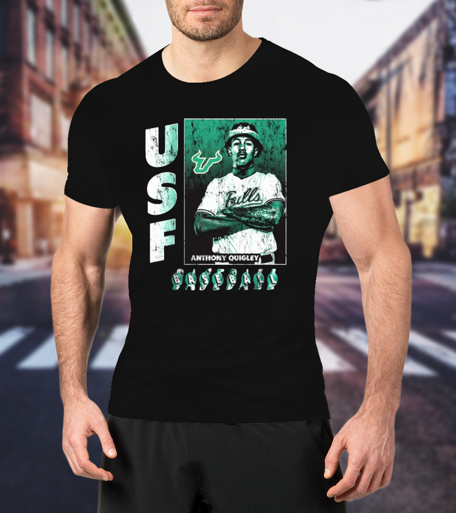 USF Bulls Anthony Quigley Baseball Vintage NCAA Division I T-Shirt