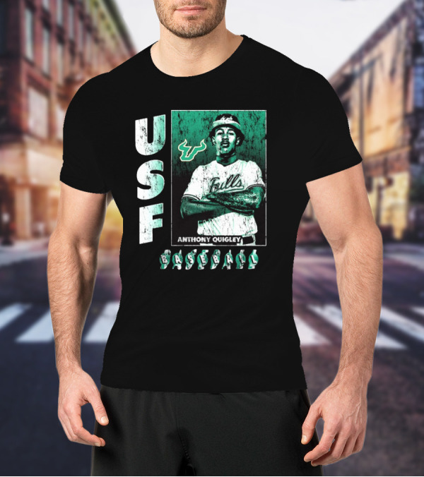 USF Bulls Anthony Quigley Baseball Vintage NCAA Division I T-Shirt