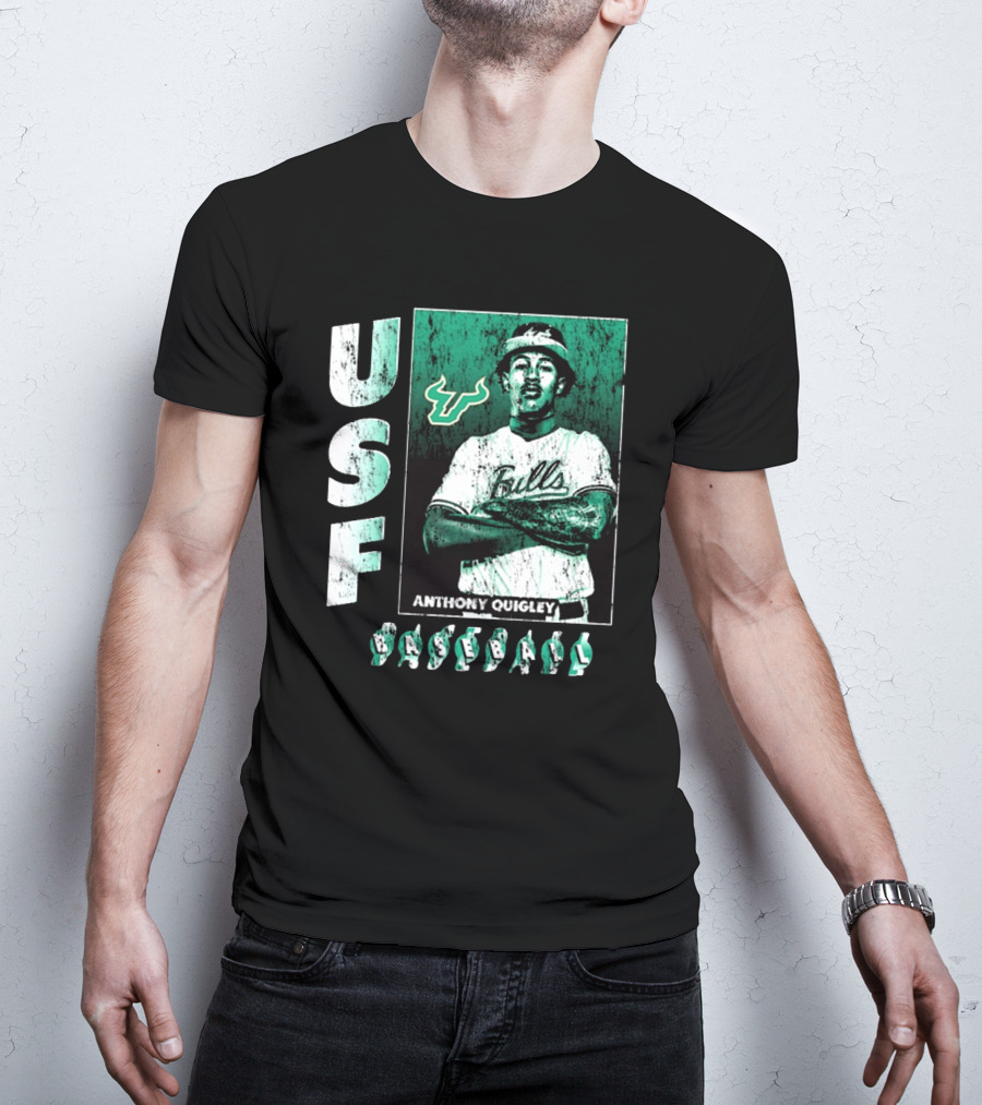 USF Bulls Anthony Quigley Baseball Vintage NCAA Division I T-Shirt
