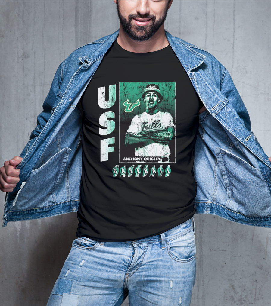 USF Bulls Anthony Quigley Baseball Vintage NCAA Division I T-Shirt
