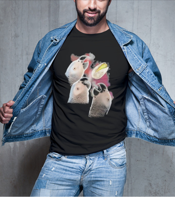 Apollo And Frens Three Cockatoos With Moon And Space Theme T-Shirt