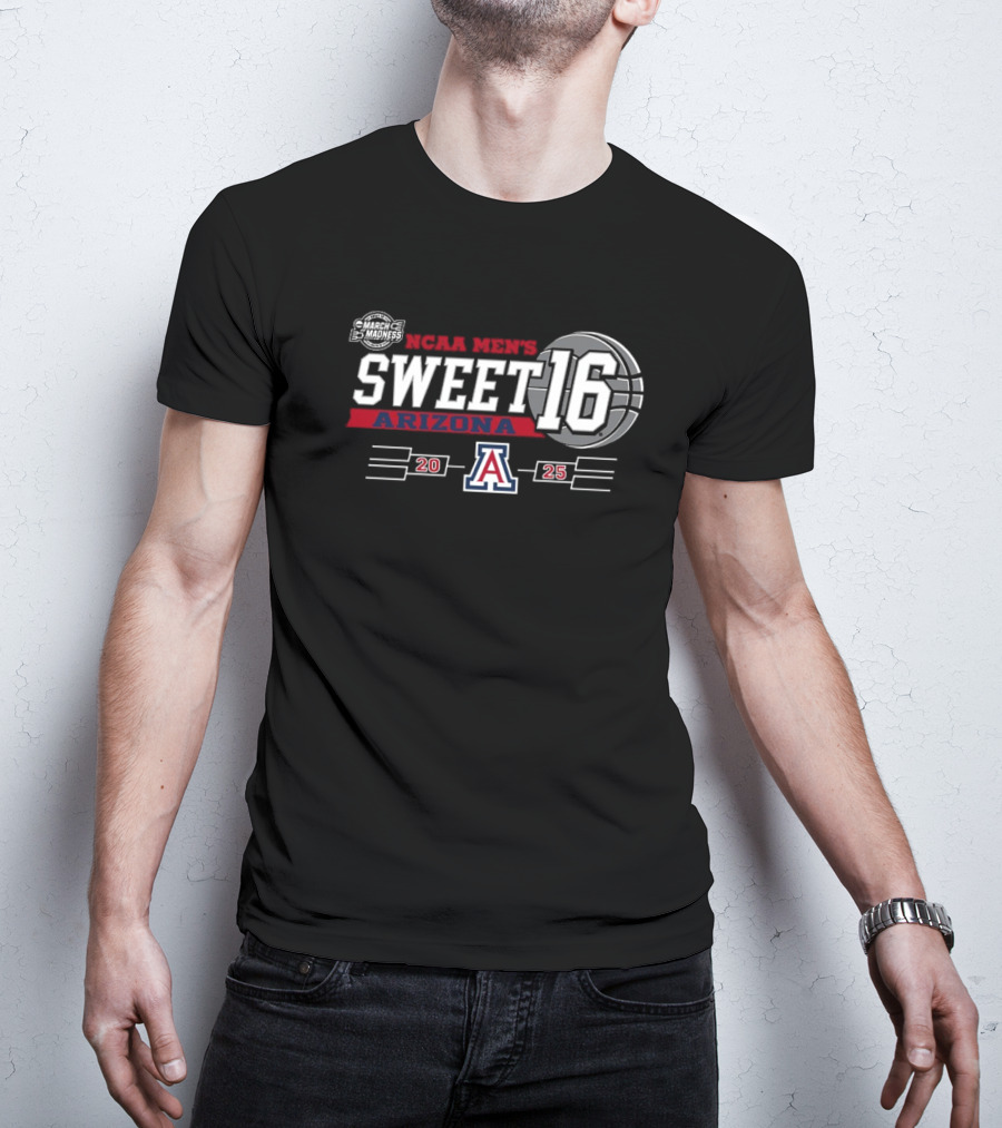 NCAA Men’s March Madness Arizona Wildcats Sweet 16 2025 T-Shirt
