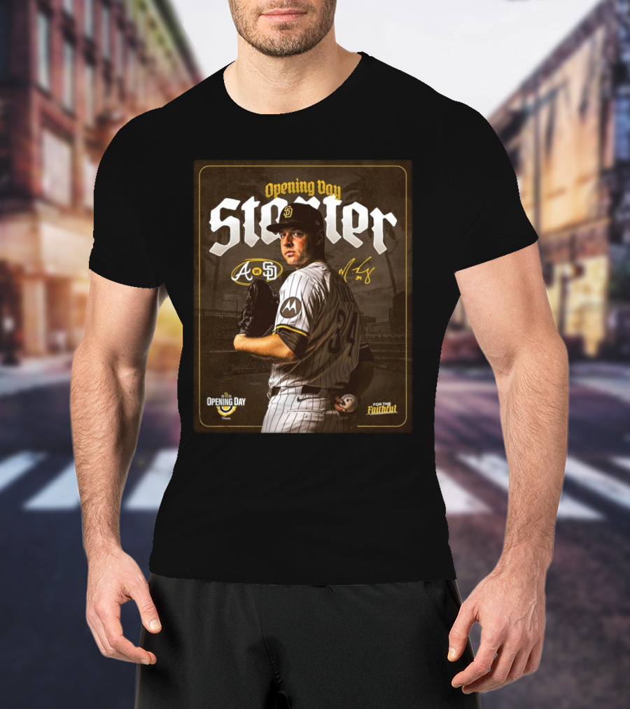 Atlanta Braves Vs San Diego Padres Opening Day Starter Michael King 2025 For The Faithful Signature T-Shirt