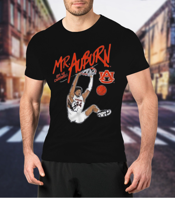 Auburn Basketball Dylan Cardwell Mr. Auburn Slam Dunk Graphic T-Shirt