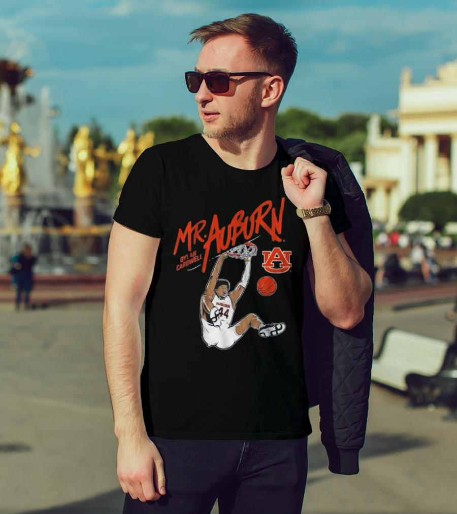 Auburn Basketball Dylan Cardwell Mr. Auburn Slam Dunk Graphic T-Shirt