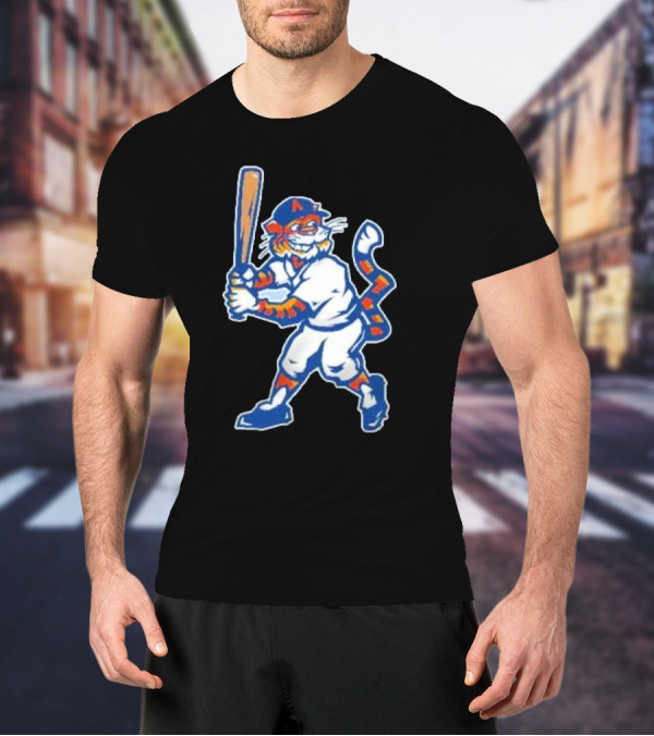 Auburn Tigers Aubie Baseball Mascot Holding Bat T-Shirt