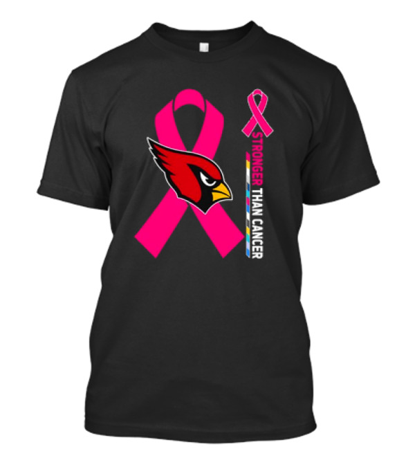 Arizona Cardinals Stronger Than Cancer Awareness Pink Ribbon T-Shirt