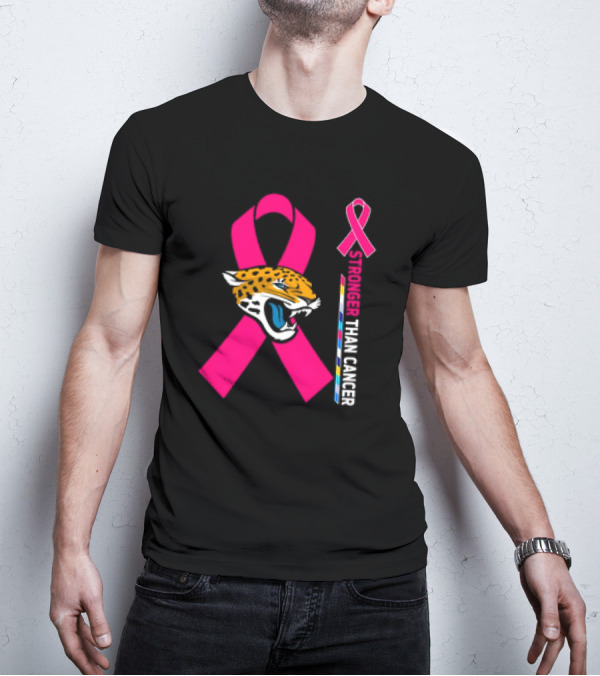 Awareness Stronger Than Cancer Pink Ribbon Jacksonville Jaguars T-Shirt