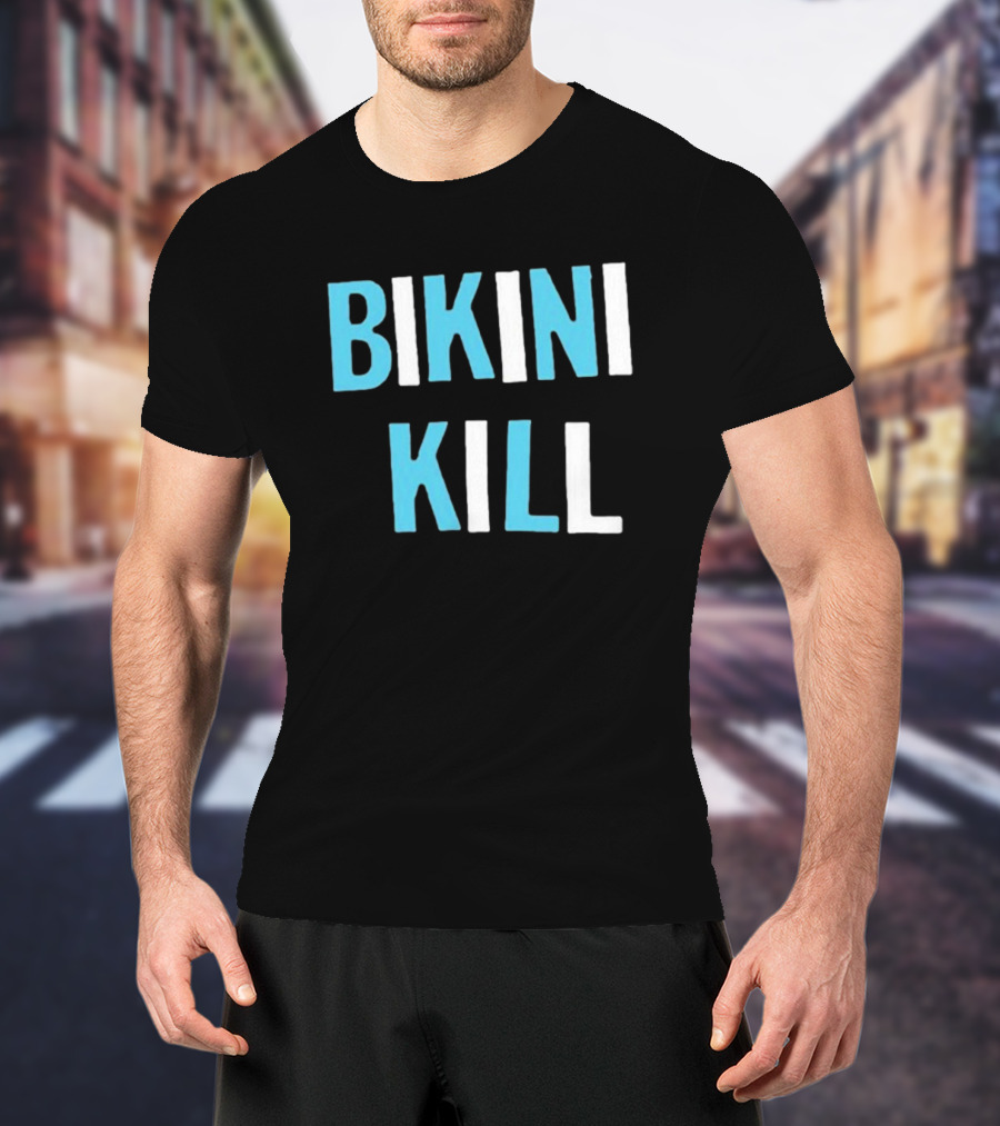 Bikini Kill Trans Youth Emergency Text Bold Blue White T-Shirt