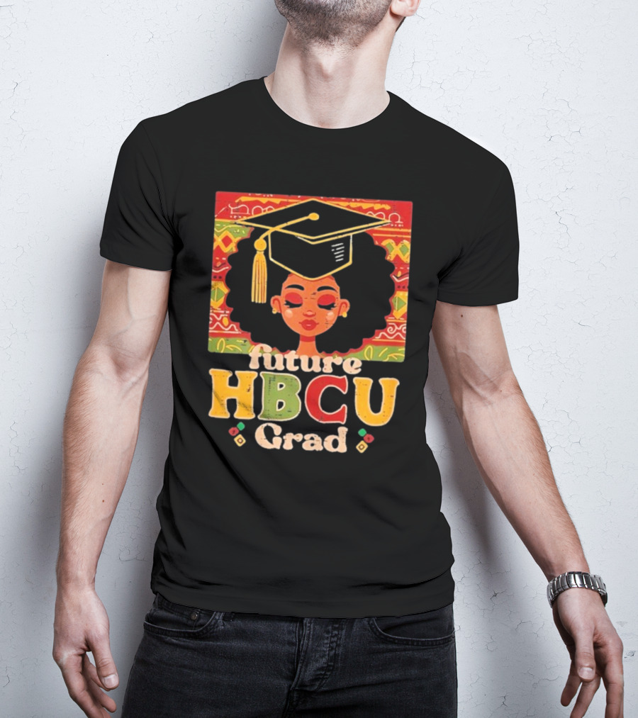 Future HBCU Grad Graduation Cap Afrocentric Pattern T-Shirt