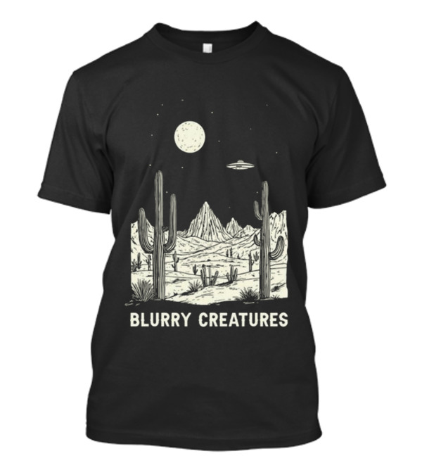 Blurry Creatures Desert Nights UFO Cactus Moon T-Shirt