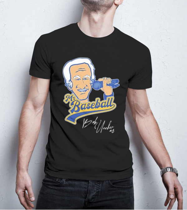 Mr Baseball Bob Uecker UECK Microphone Illustration T-Shirt