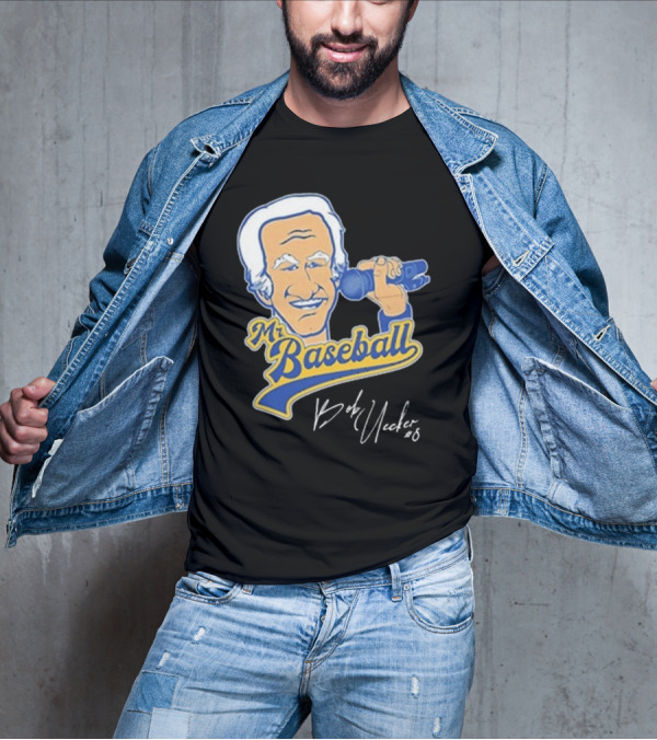 Mr Baseball Bob Uecker UECK Microphone Illustration T-Shirt