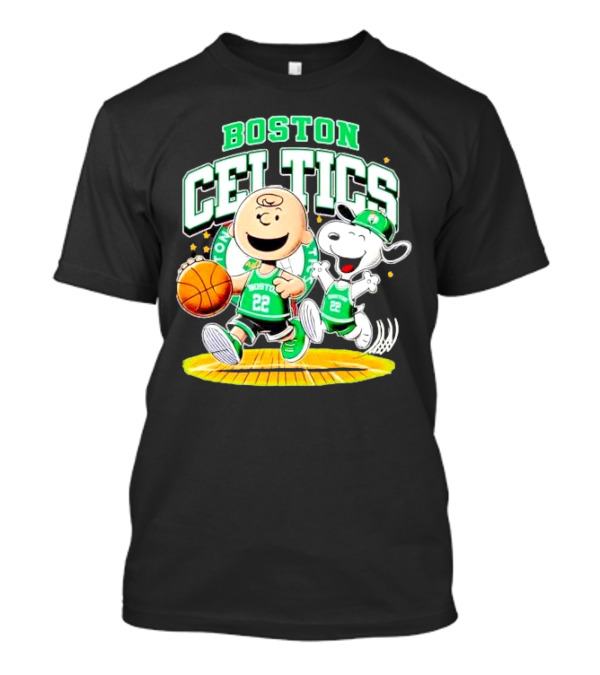 Boston Celtics Charlie Brown Snoopy Basketball Fan Fun T-Shirt