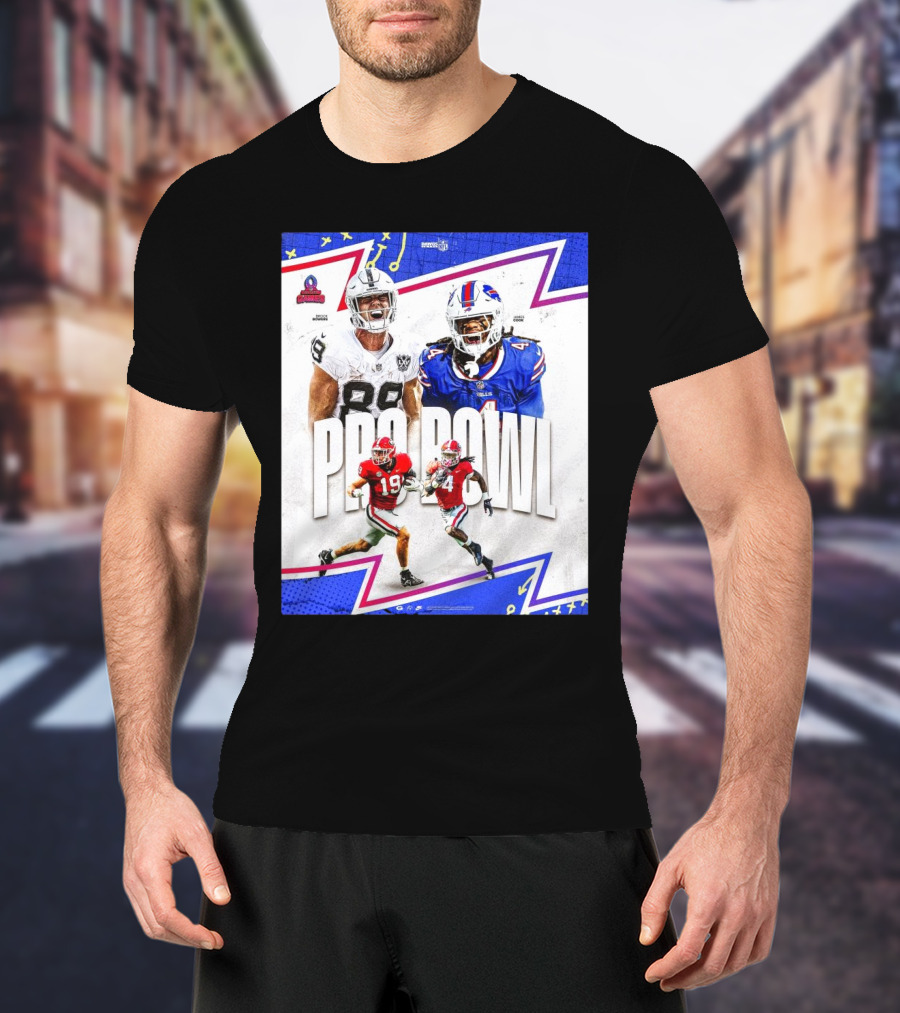 Brock Bowers Las Vegas Raiders And James Cook Buffalo Bills 2025 Pro Bowl Games NFL T-Shirt