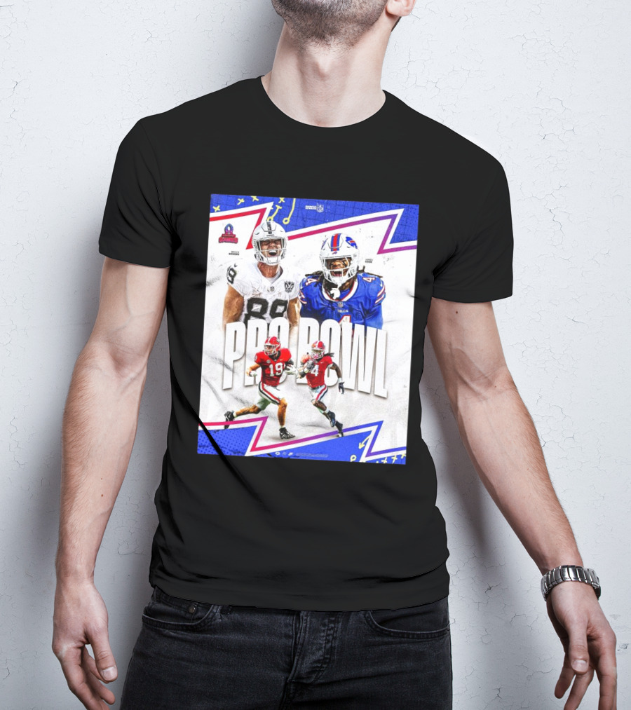 Brock Bowers Las Vegas Raiders And James Cook Buffalo Bills 2025 Pro Bowl Games NFL T-Shirt