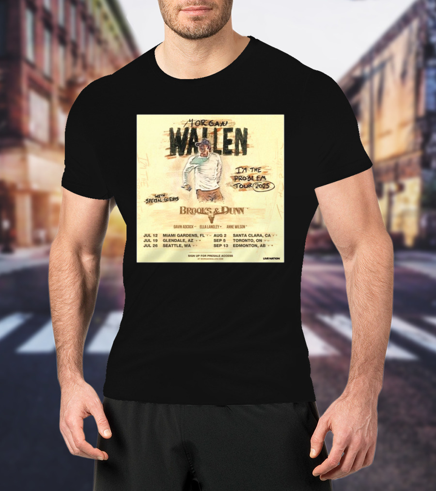 Brooks & Dunn Join Morgan Wallen On The I’m The Problem Tour 2025 T-Shirt