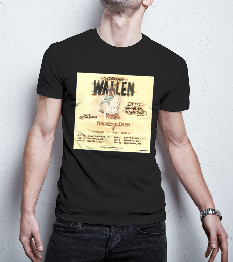 Brooks & Dunn Join Morgan Wallen On The I’m The Problem Tour 2025 T-Shirt