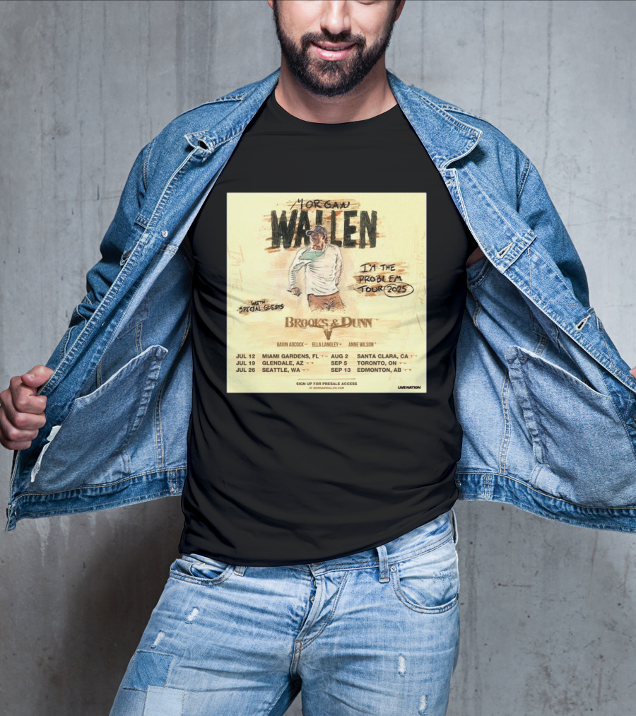 Brooks & Dunn Join Morgan Wallen On The I’m The Problem Tour 2025 T-Shirt