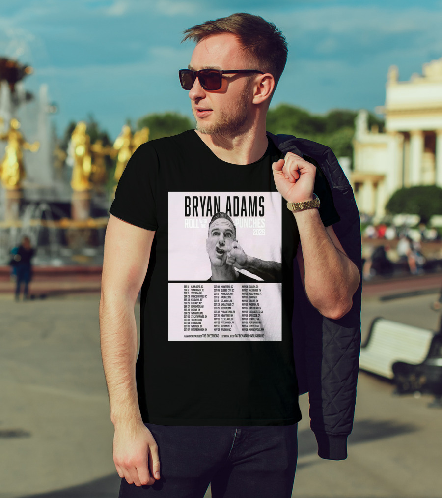 Bryan Adams Roll With The Punches 2025 North America Tour T-Shirt