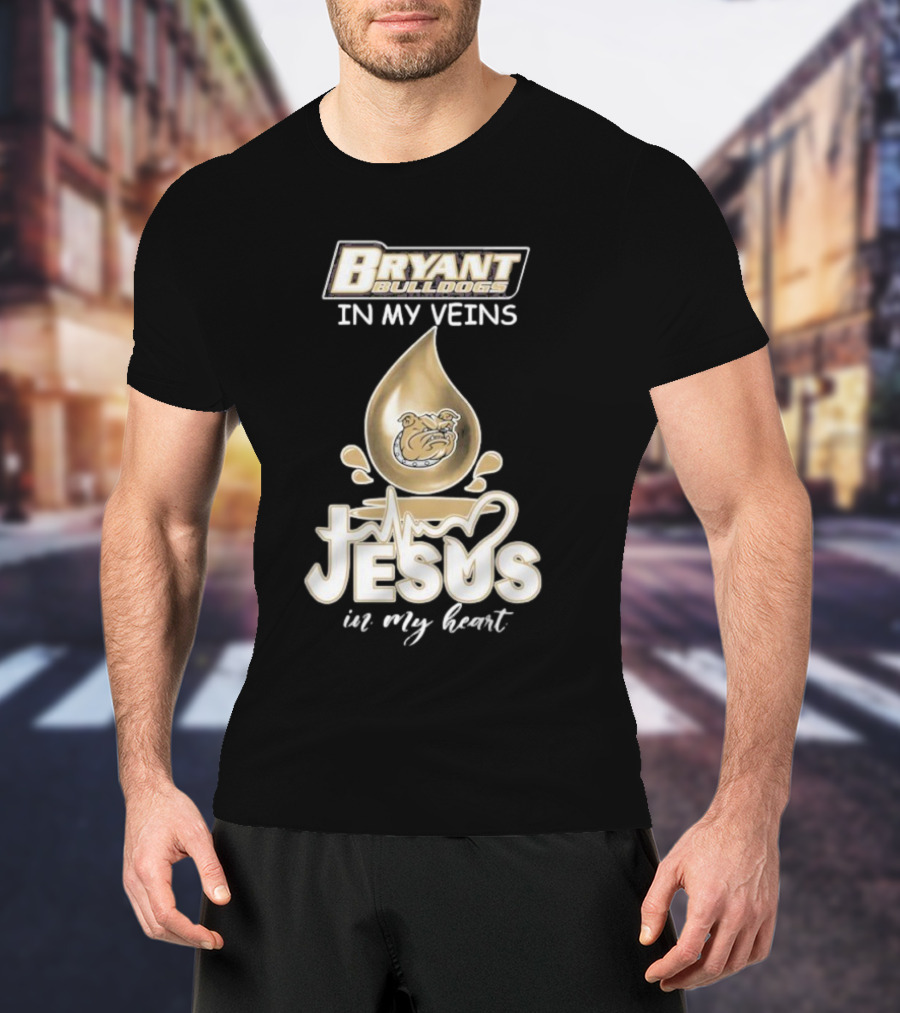 Bryant Bulldogs In My Veins Jesus In My Heart T-Shirt