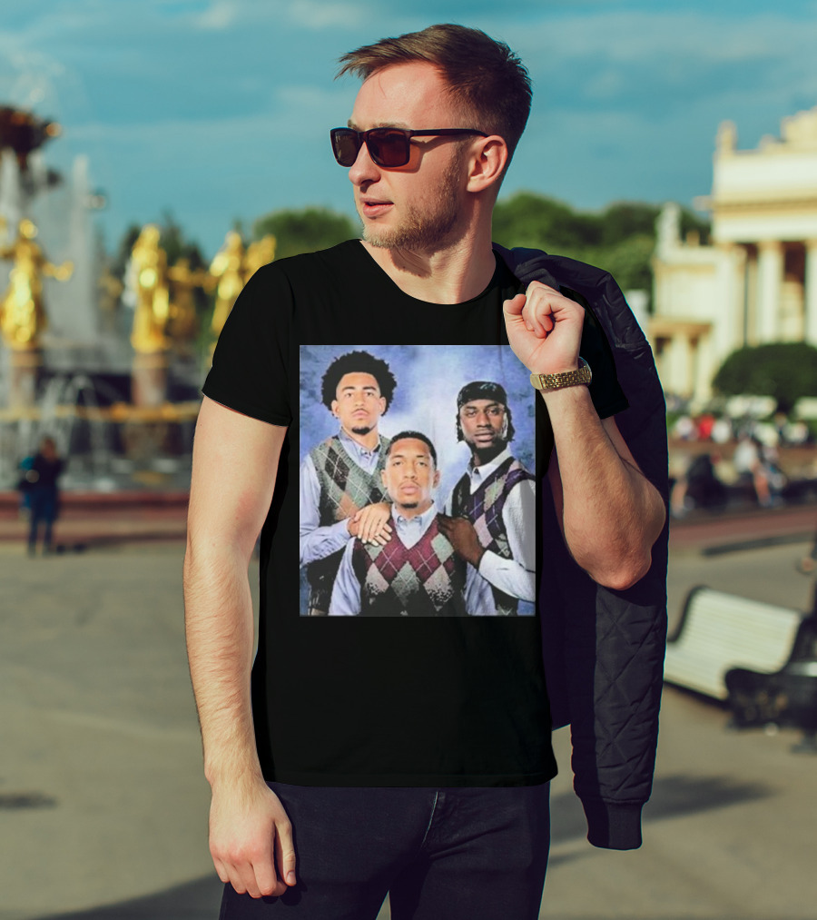 Bryce Young Chuba Hubbard Xavier Legette Vintage Argyle Sweater Step Brothers Look T-Shirt